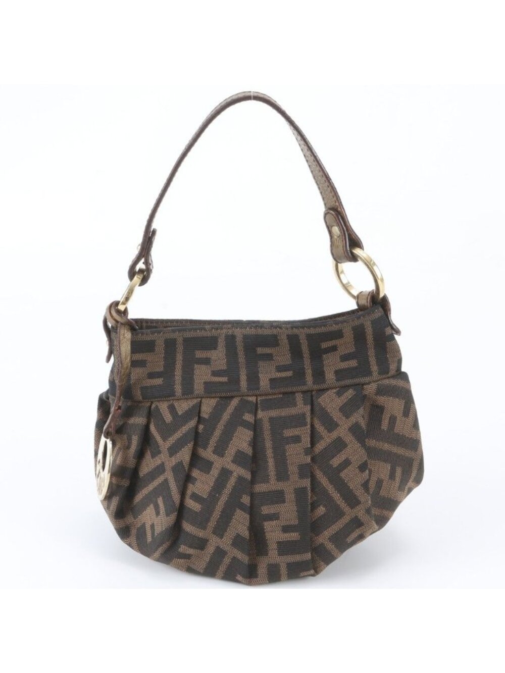 Fendi Zucca Leather Canvas Handbag